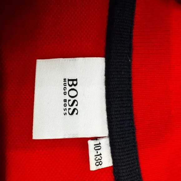 Boss Bright Red Kids Polo Shirt - Picture 2 of 5